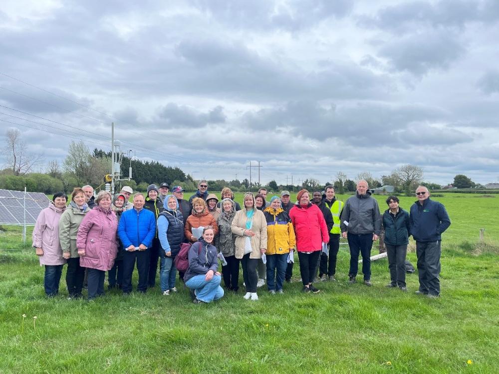 John with a group of farmers from Latvia visiting his farm